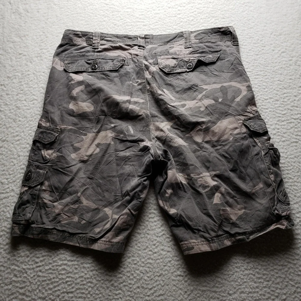 Lee Cargo Shorts Mens 38 Gray Camo Cotton Canvas 11 Inseam Casual Summer